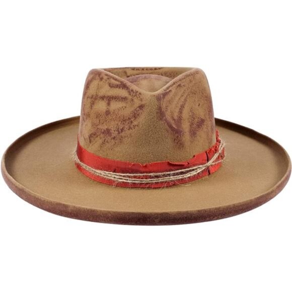 Vintage Wide Brim Fedora Hats for Mens Women 100% Wool Felt Panama Rancher Hat main image 4